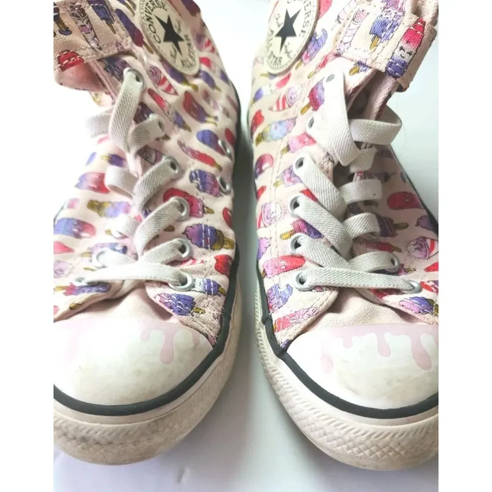 Converse Pink Ice Cream Slip On Chuck Taylor High Tops Size 3 Big Kids